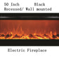 50" Black Built-in Recessed / Wall mounted Heater Electric Fireplace