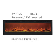 Victoria 72" Black Built-in Recessed / Wall mounted Heater Electric Fireplace