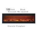 Victoria 100" Black Built-in Recessed / Wall mounted Heater Electric Fireplace