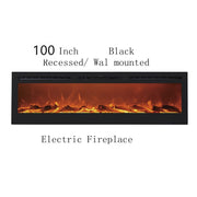 Victoria 100" Black Built-in Recessed / Wall mounted Heater Electric Fireplace