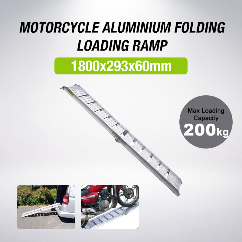1.8M Aluminium Motorcycle Foldable Loading Ramp for QUAD ATV Motorbike ...