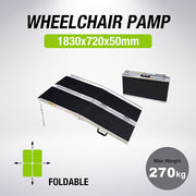 6FT Anti-slip Portable Aluminum Multi-fold Wheelchair Scooter Ramp Max 270kg