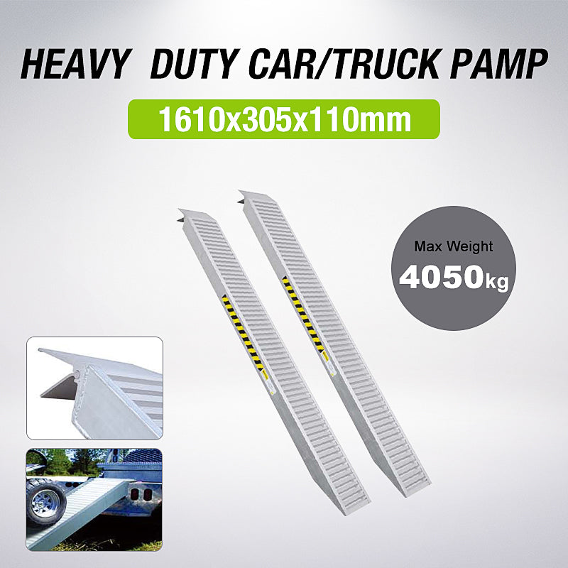 2x 1.6m Aluminium Loading Ramp Motor Truck ATV QUAD Bike Bobcat Excava ...