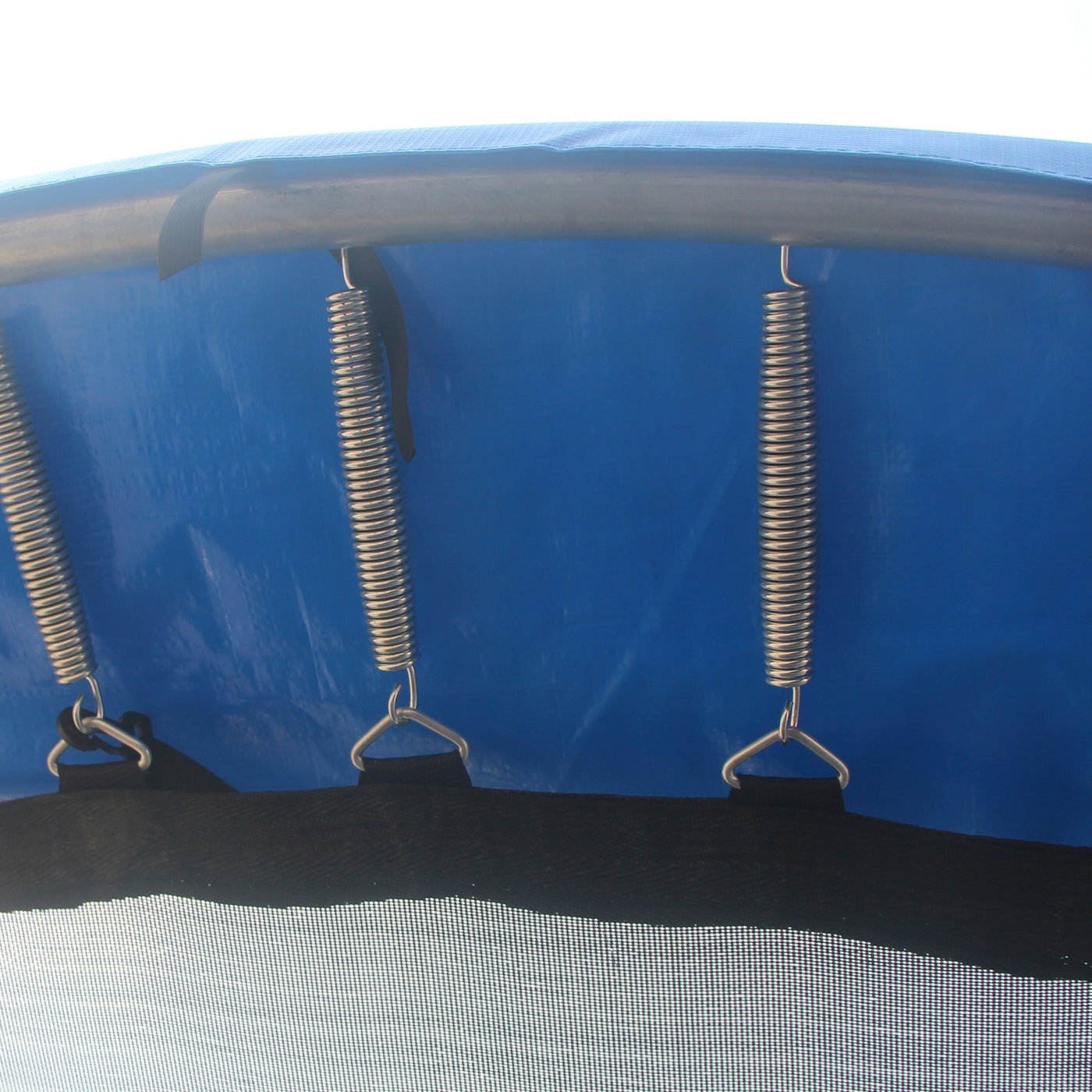 10ft Rainbow Mini Trampoline & Enclosure Ladder Basketball Hoop Set